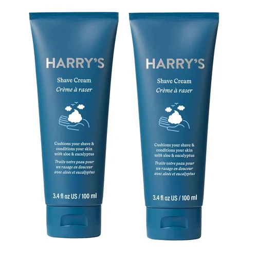 Vista 7 de Harry's Crema de afeitar para hombres con aloe y eucalipto, paquete de 4, 2 onzas, acondiciona la piel y suaviza el vello facial, esenciales