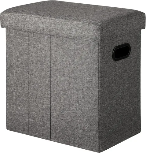 Vista 11 de COSYLAND Otomana con almacenamiento plegable de tela, reposapiés otomano para habitación, muebles plegables pequeños y altos con asas de tapa, 16.5