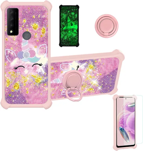 Vista 105 de jioeuinly JSF-DJS - Funda compatible con Nothing Phone 2a con protector de pantalla de vidrio templado, policarbonato duro + silicona suave, soporte