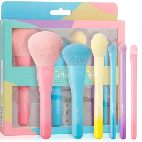 Vista 11 de docolor Brochas de Maquillaje 3 Piezas Base Polvo Rubor Brocha Premium Brocha de Maquillaje Facial Para Aplicar y Mezclar polvo, base, bronceador