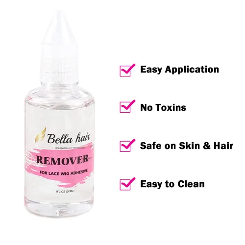 Vista 4 de Bella Hair Removedor de pegamento para peluca, extensiones adhesivas de acción rápida, solvente suave para reemplazo de cabello, pelucas de encaje