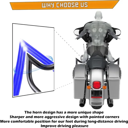Vista 3 de Kinglemc Barra de Choque para Motor Guarda de Carretera para Harley Davidson Touring Road Glide Road King Street Glide Electra Glide CVO y Modelos