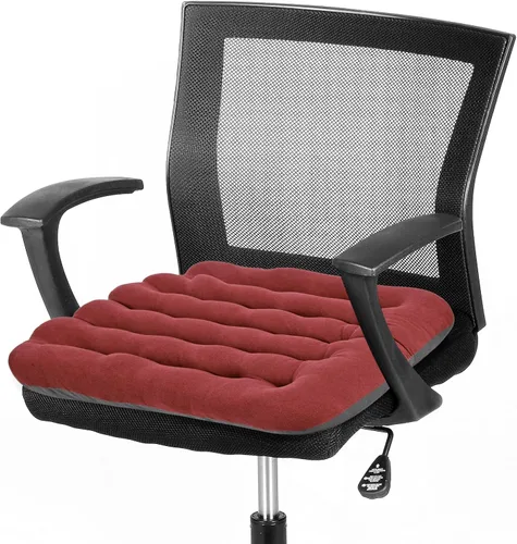 Vista 8 de BUYUE Good Support - Cojín acolchado para silla de oficina, terciopelo suave, cómodo, antideslizante, para escritorio de computadora, silla