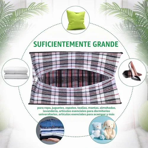 Vista 4 de Hoolerry - 8 bolsas grandes para mudanza con cremallera, 82.5 L para ropa