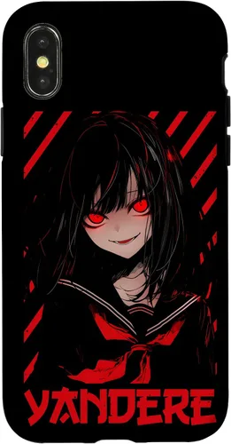 Vista 5 de Funda para iPhone 16 Yandere Anime Girl Kawaii Emo Goth Otaku Anime Manga Lover