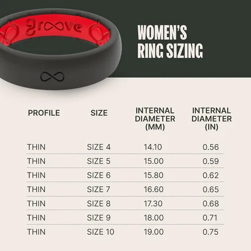Vista 5 de Groove Life Anillo de boda de goma transpirable para mujer, diseño único, anillo de ajuste cómodo