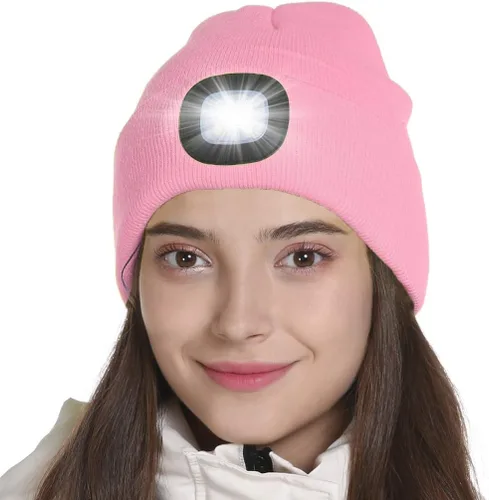 Vista 15 de Tutuko Gorro unisex con luz, gorro LED recargable por USB, sombrero LED con linterna, regalos para hombres, mujeres, papá