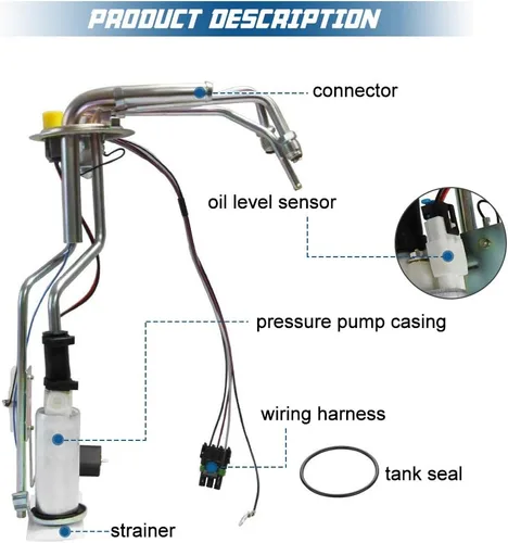 Vista 3 de Módulo de Ensamblado de Bomba de Combustible E3621S Compatible con C1500, C2500, C3500, K1500, K2500, K3500 de 1988 1989 1990 1991 1992 1993 1994