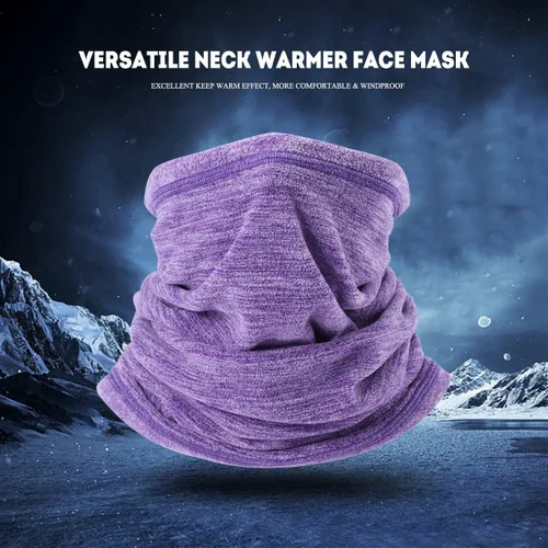 Vista 2 de WTACTFUL - Bufanda cubrebocas de forro polar suave y abrigado para el clima frío y deportes al aire libre