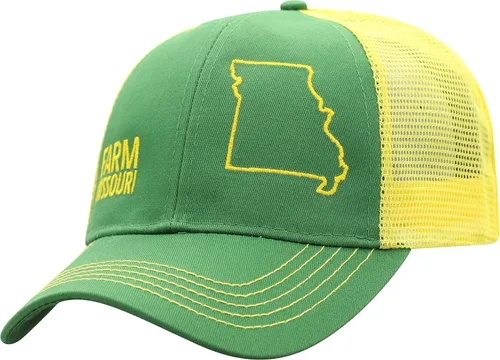 Vista 64 de John Deere Gorra de béisbol con logotipo y malla trasera con contraste, para hombre