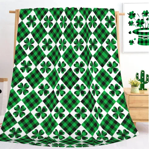 Vista 8 de Manta de lujo para el día de San Patricio, mullida, cálida y acogedora para sofá, cama y sala de estar, 40 x 30 pulgadas