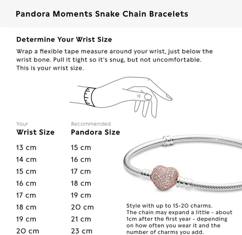 Vista 5 de PANDORA Jewelry Moments - Pulsera de circonita cúbica con cierre de corazón brillante Metal Circonita cúbica