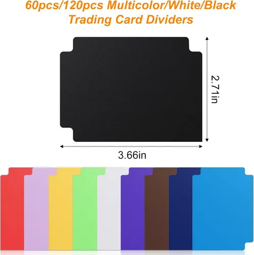 Vista 2 de 60 piezas de separadores para tarjetas de juego negros, separadores de cartas para juegos de mesa TCG, organizador de almacenamiento para reunión