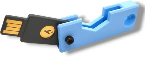 Vista 23 de Estuche protector para YubiKey 5/5C NFC – Llavero compacto y liviano con tornillo M3 de 2.5 mm, llave Allen no incluida (Azul, USB-A)