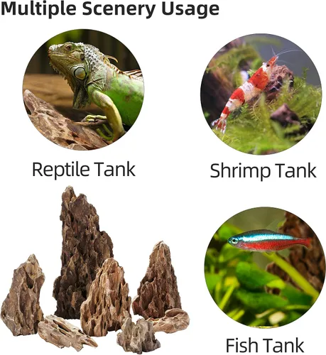 Vista 8 de LANDEN Piedras de Dragón Naturales (16 libras, 2~8 pulgadas, 7-8 piezas) para Aquascaping, Terrarios, Paludarios, Vivarios, Recintos de Reptiles