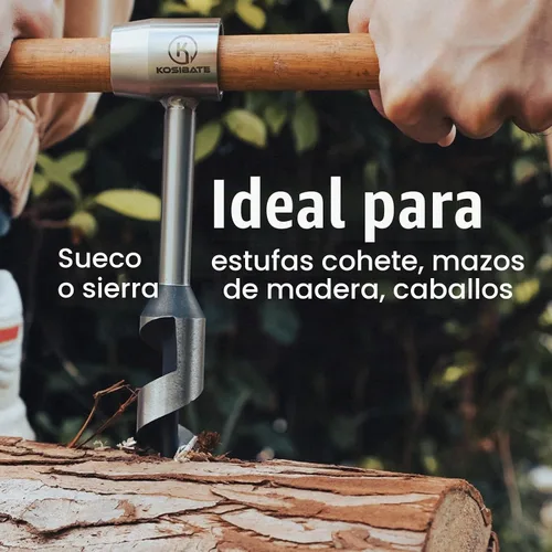 Vista 6 de Kosibate Bushcraft Gear, Llave de Barrena Manual para Facilitar la Perforación de Madera - Llave de Colonos y Herramientas de Bushcraft Perfectas