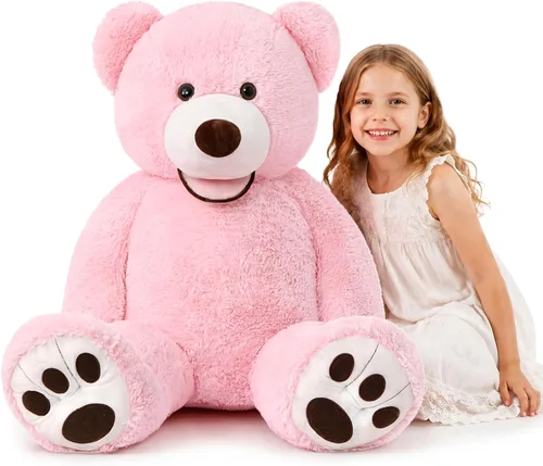 Vista 15 de MorisMos Oso de Peluche Gigante, Oso de 39 Pulgadas, Animales de Peluche Grandes con Huellas Grandes, Osos de Peluche de Regalo para Niños