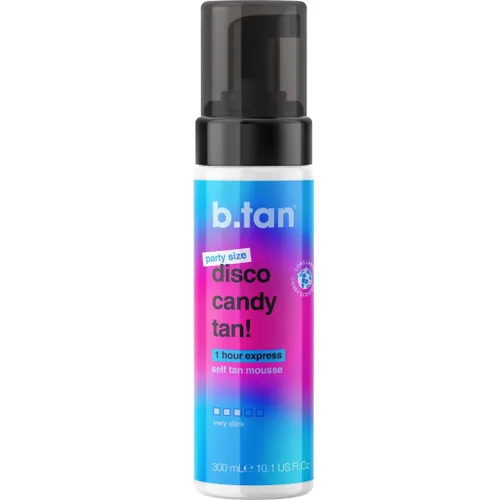 Vista 11 de b.tan Dark Self Tanner Mousse Disco Candy Tan - Mejor espuma bronceadora sin sol exprés de 1 hora, perfumada a caramelo, a prueba de sudor