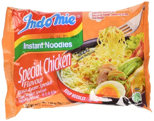 Vista 7 de Indomie Fideos de sopa instantánea/sabor pollo al curry/Total 10 paquetes x 2.61 oz