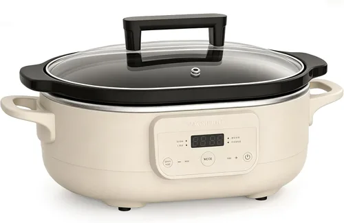 Vista 9 de Olla de Cocción Lenta Programable de 6 Cuartos con Recipiente Antiadherente Saludable Extraíble - Pequeño Electrodoméstico de Cocina para Cenas
