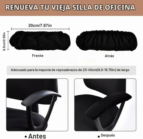 Vista 5 de SARAFLORA Funda para silla de oficina, elástica, resistente a las manchas, de elastano, para silla de computadora, para sillas de escritorio, brazo