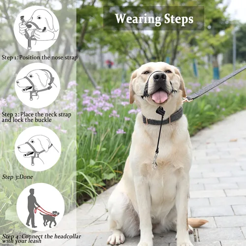 Vista 6 de BARKLESS Collar de cabeza de perro, sin tirones, con acolchado suave, arnés acolchado suave reflectante para perros pequeños y medianos