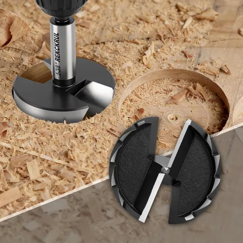 Vista 5 de Broca Forstner de 3 pulgadas, broca Forstner de 3 pulgadas para carpintería, cortador de bisagra para madera dura, madera contrachapada, plástico