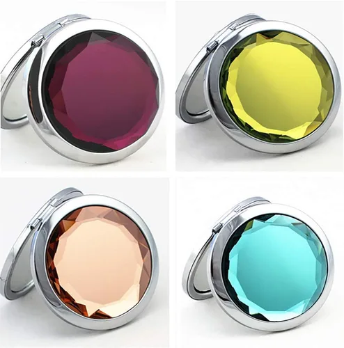 Vista 5 de TANG SONG 12 piezas doble compacto maquillaje cosmético redondo bolsillo monedero aumento joya espejo