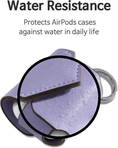 Vista 4 de GreedyFarmers - Funda para AirPods Pro con mosquetón de llavero, funda protectora de cuero de primera calidad para carga inalámbrica AirPods Pro