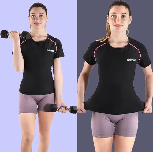 Vista 2 de Sudadera deportiva para mujer camiseta sin mangas de entrenamiento prémium para adelgazar y moldear el cuerpo pérdida de peso y desintoxicación Negro