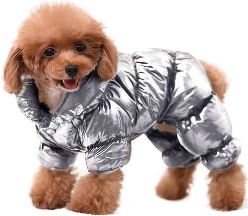 Vista 12 de AOFITEE Abrigo para perro, chaqueta impermeable para perro, abrigo de invierno para perros de cuerpo completo, traje de nieve, chaqueta acolchada a