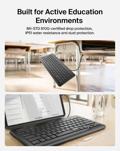 Vista 5 de Belkin Teclado con cable para Apple iPad con cable Lightning, funciona con Apple iPad, iPad Pro, iPad Mini, modelos iPad Air con puerto Lightning