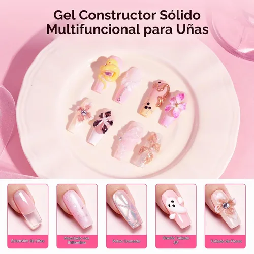 Vista 5 de MelodySusie Gel de uñas sólido constructor de 2.12 oz con kit de polvo