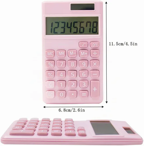 Vista 3 de Calculadoras Estándar Básicas Calculadora Digital Pequeña de Escritorio con Pantalla LCD de 8 Dígitos, Energía Solar y Batería Calculadora