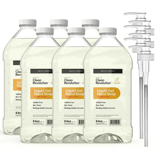 Vista 20 de Clean Revolution Jabón de manos en gel líquido, líquido sedoso rico, espuma rápida, enjuague rápido, contiene aceites esenciales reales