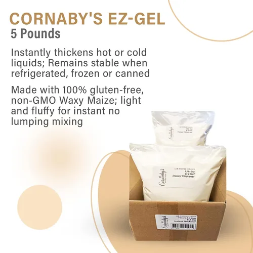 Vista 2 de Cornaby's E-Z Gel - Espesante instantáneo para alimentos, 5 libras, almidón de maíz sin OMG para salsas, sopas, salsas, postres y aderezos