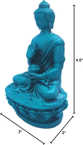 Vista 5 de mytibetshop Meditando Buda Turquesa para la Meditación y Alter para la Paz y Protección