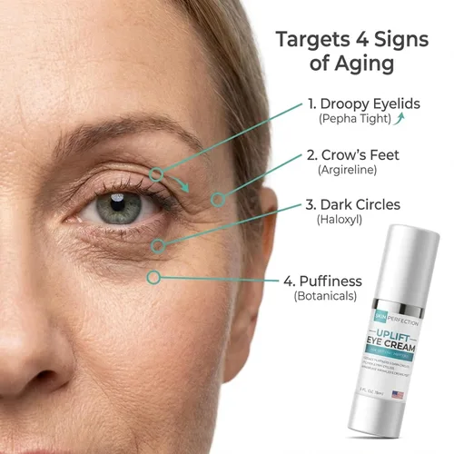 Vista 9 de Revitaliza tus ojos: crema antienvejecimiento para ojeras, arrugas e hinchazón complejo de péptidos Haloxyl Lift Aprieta las tapas caídas Argireline