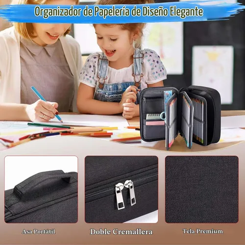 Vista 3 de Estuche para lápices y bolígrafos BTSKY de gran capacidad con cierre, bolsita para lápices multifuncional