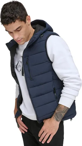 Vista 3 de Calvin Klein Men's Lightweight Packable Hooded Puffer Vest