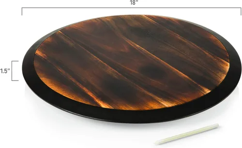 Vista 7 de PICNIC TIME NCAA Texas A&M Aggies Lazy Susan - Bandeja para servir, plato giratorio de madera, plato de queso, madera de acacia