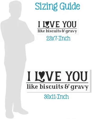 Vista 4 de Calcomanía para decoración de pared con texto en inglés "I Love You Like Biscuits Salsa Palabras de vinilo Lettering San Valentín