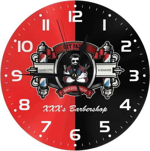 Vista 11 de Reloj de pared personalizado para peluquería, añade tu texto, reloj de peluquería rojo personalizado, reloj de pared para salón de belleza, regalo