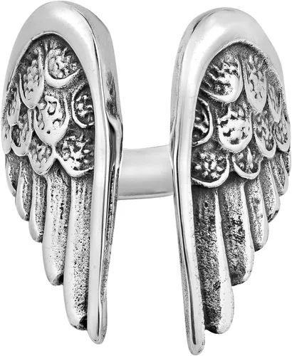 Vista 2 de Anillo de plata de ley 925 con diseño de alas de ángel