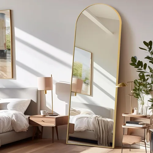 Vista 9 de Anpark Black Arched Mirror Full Length with Stand 24" x 65" Large Full Body Dressing for Wall Standing Floor Mirror for Bedroom Wall Mounted for