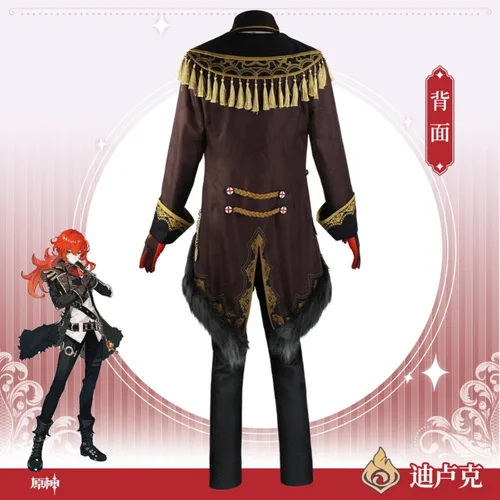 Vista 6 de Genshin Impact Cosplay - Disfraz de todos los personajes disfraz de fiesta de cosplay de Diluc ropa adecuada para Navidad