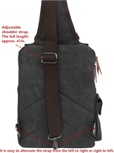 Vista 5 de Leaper - Maleta bandolera de lona, diseño retro, Casual, M