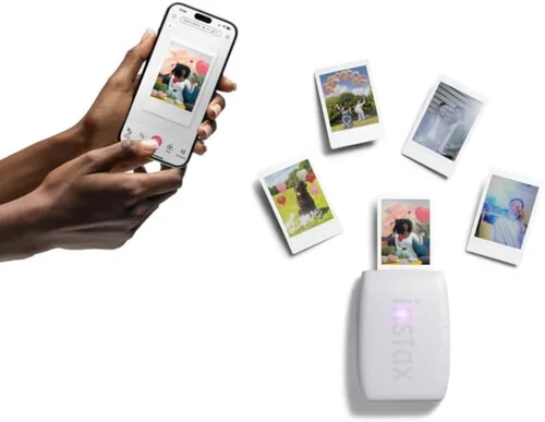 Vista 6 de Impresora Fujifilm INSTAX Mini Link 3 para smartphone Paquete de película instantánea INSTAX Mini color blanco arcilla 20 exposiciones + paño