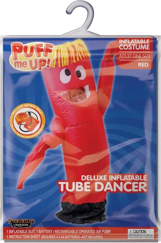 Vista 6 de Spooktacular Creations Disfraz inflable de tubo para bailarina loco agitando el brazo disfraz de Halloween para adulto talla roja