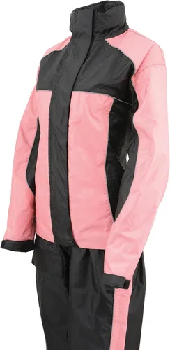 Vista 4 de Milwaukee Leather Traje de lluvia de motocicleta resistente al agua para mujer con cinta reflectante Hi Vis